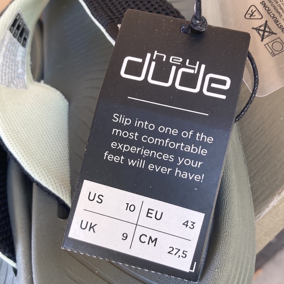 Hey Dude Milo Black Army Mens Sandals Flip Flops size US 10 - Picture 6 of 9